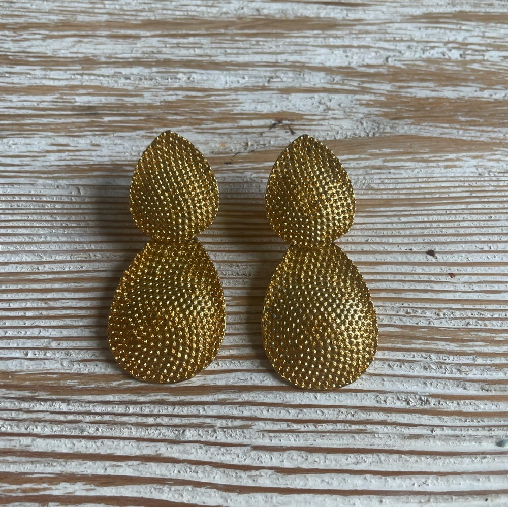 Bright Gold Clip On Earrings